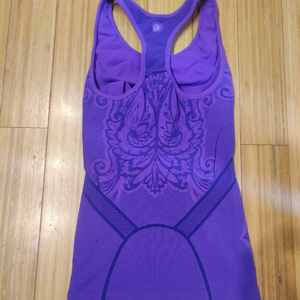 ATHLETA Performance Seamless Purple Racerback Build In Bra Tank - Picture 6 of 9